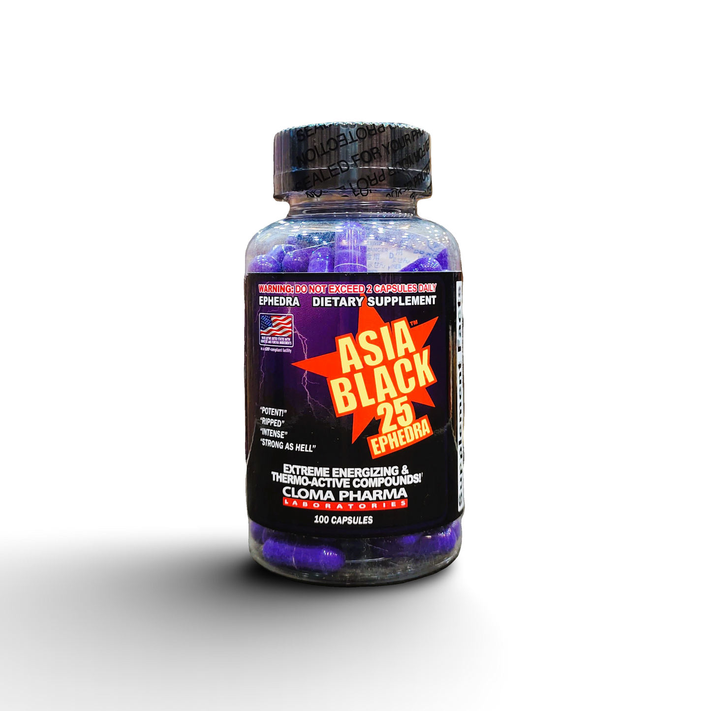 ASIA BLACK FAT BURNER | 100 CAPS | BY CLOMA PHARMA